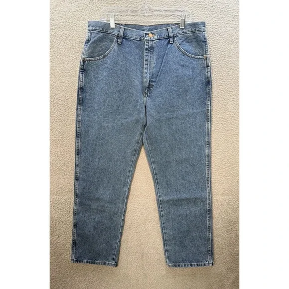 Rustler Jeans Mens 38x30 Blue Regular Fit Straight Leg Workwear Western NEW - Picture 2 of 11